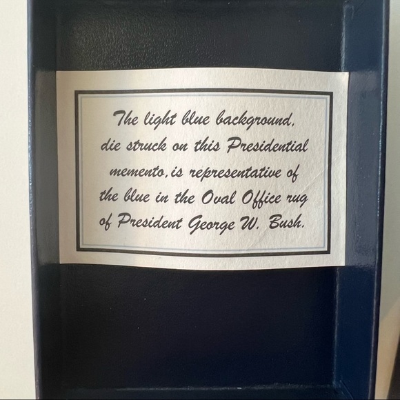 George W. Bush Stick Pin Memento- Light Blue Representative of Oval Office Rug - Picture 5 of 5